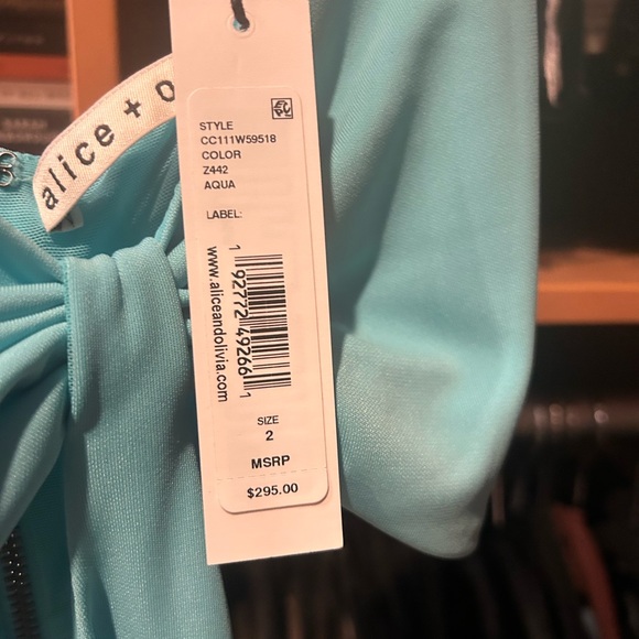 Alice + Olivia Turquoise Prom Dress - Picture 4 of 7